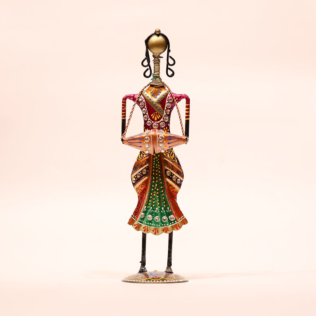 Iron Musical Showpiece – 11.5 Inch | Men Playing Shenai Decorative Figurine