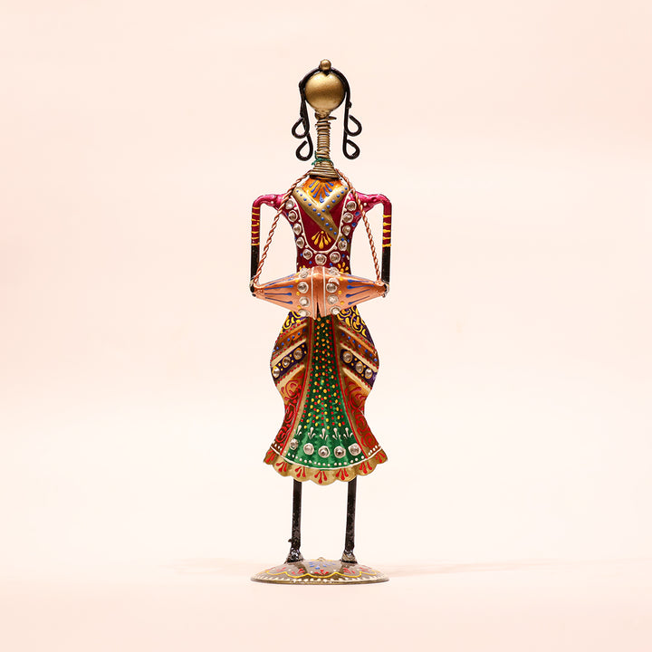Iron Musical Showpiece – 11.5 Inch | Men Playing Shenai Decorative Figurine