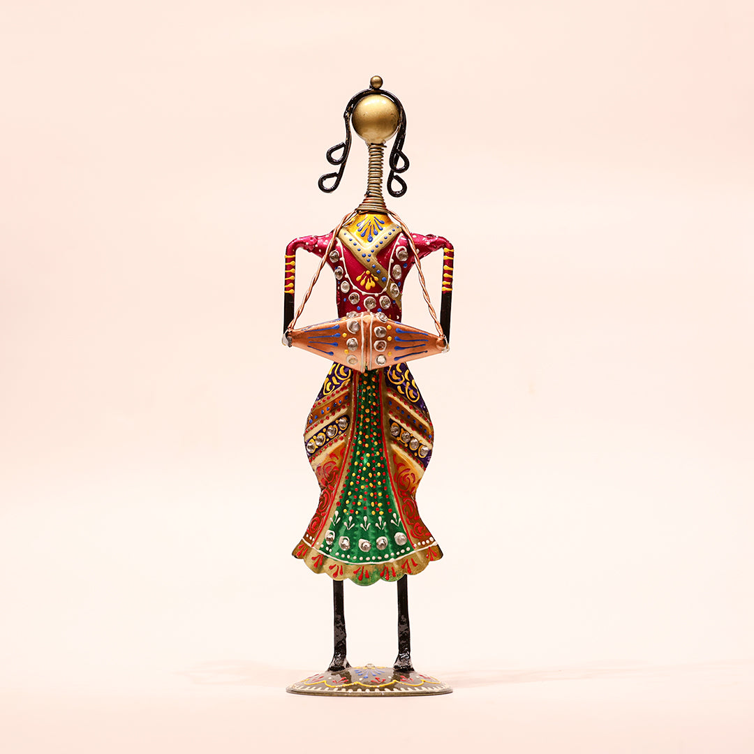 Iron Musical Showpiece – 11.5 Inch | Men Playing Shenai Decorative Figurine