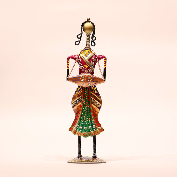 Iron Musical Showpiece – 11.5 Inch | Men Playing Shenai Decorative Figurine