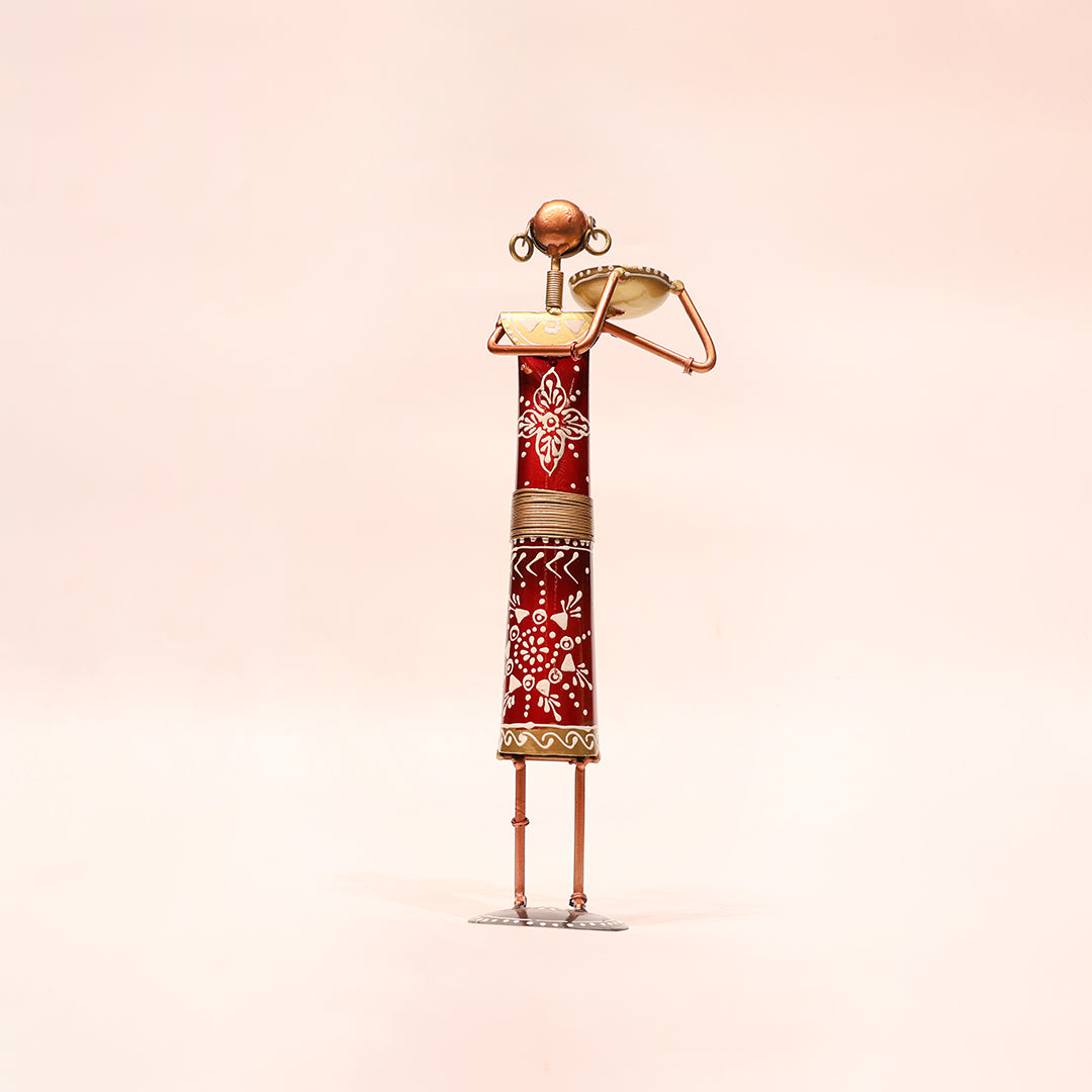 Rajasthani Handcrafted Metal Lady Farmer Showpiece