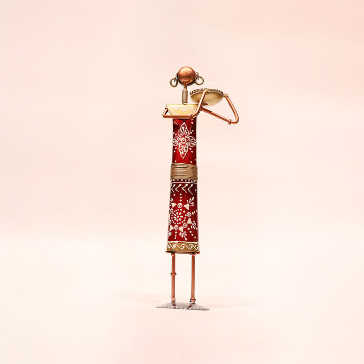 Rajasthani Handcrafted Metal Lady Farmer Showpiece