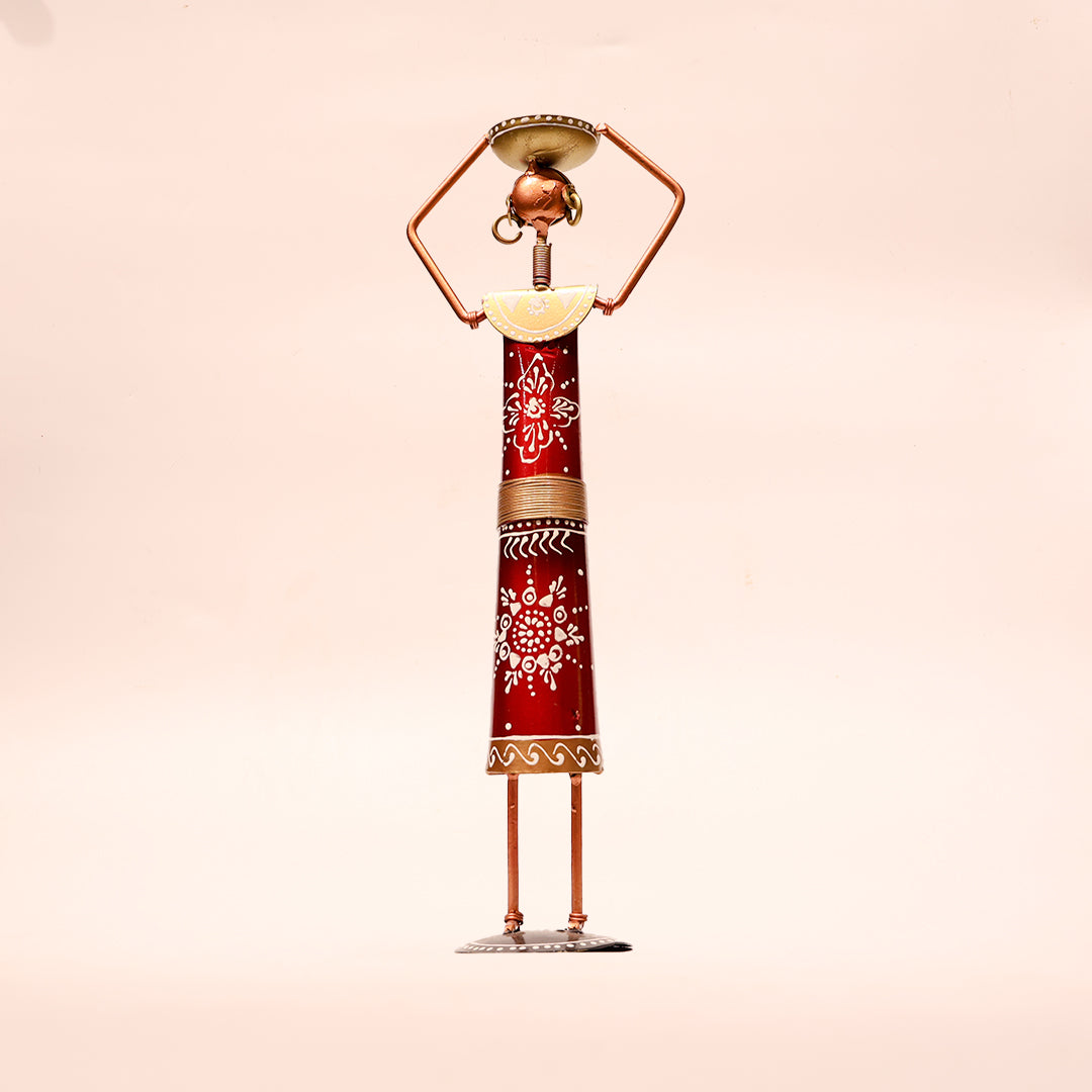 Rajasthani Handcrafted Metal Lady Farmer Showpiece