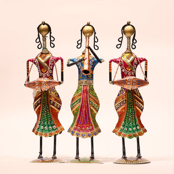 Iron Musical Showpiece – 11.5 Inch | Men Playing Shenai Decorative Figurine