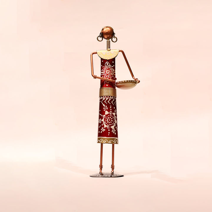 Rajasthani Handcrafted Metal Lady Farmer Showpiece