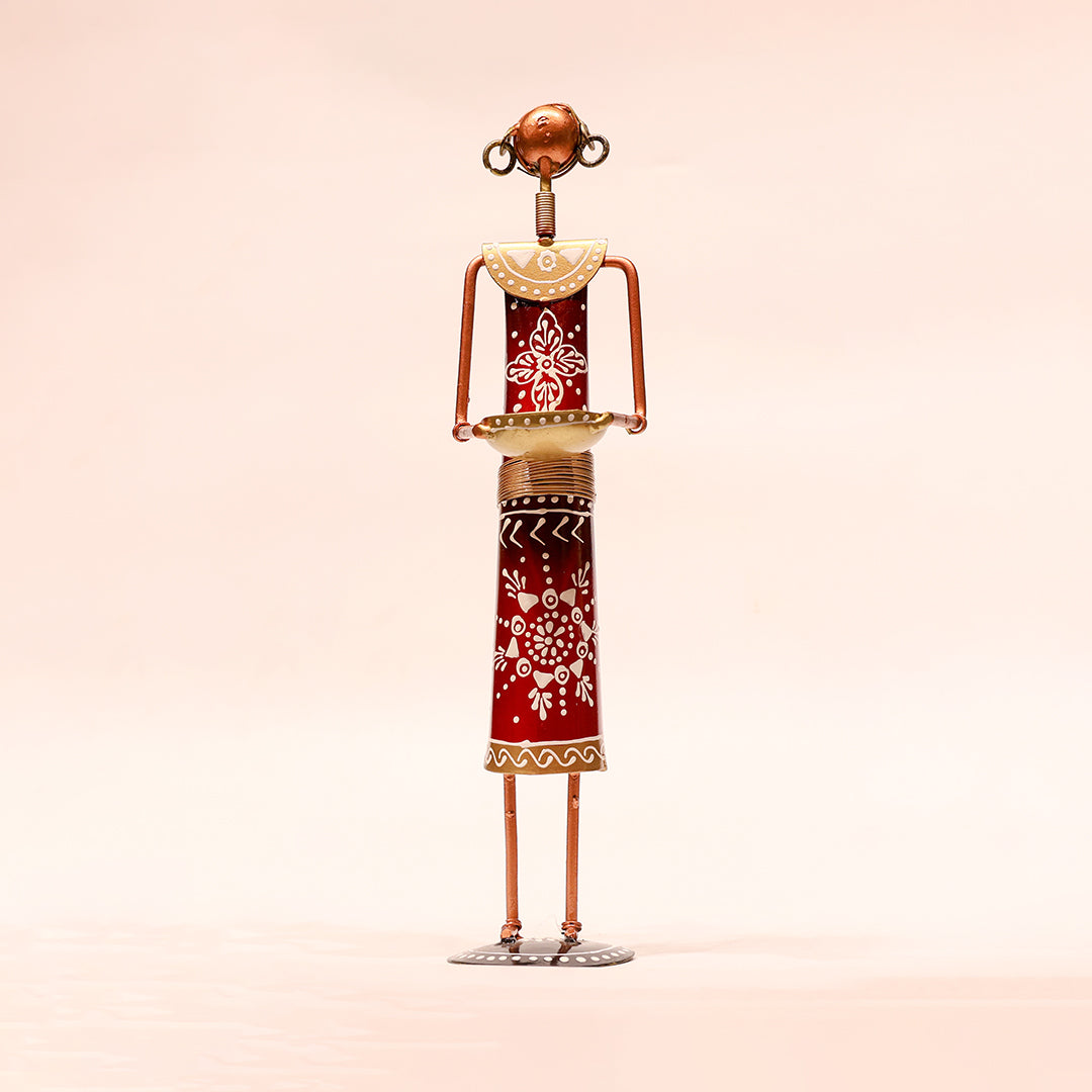 Rajasthani Handcrafted Metal Lady Farmer Showpiece