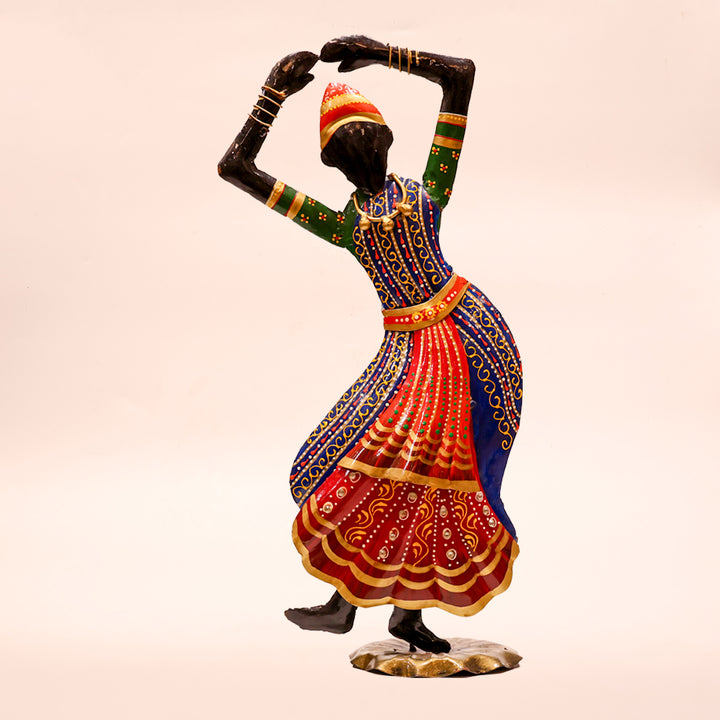 Iron Painted Kathak Lady Showpiece