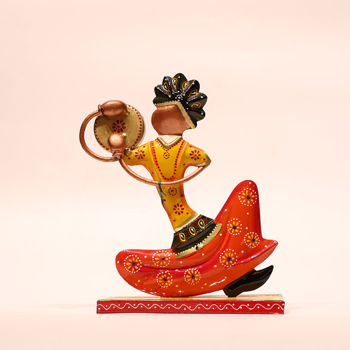 Rajasthani Multicolor Decorative Metal Musician Men 3-Piece Set |
