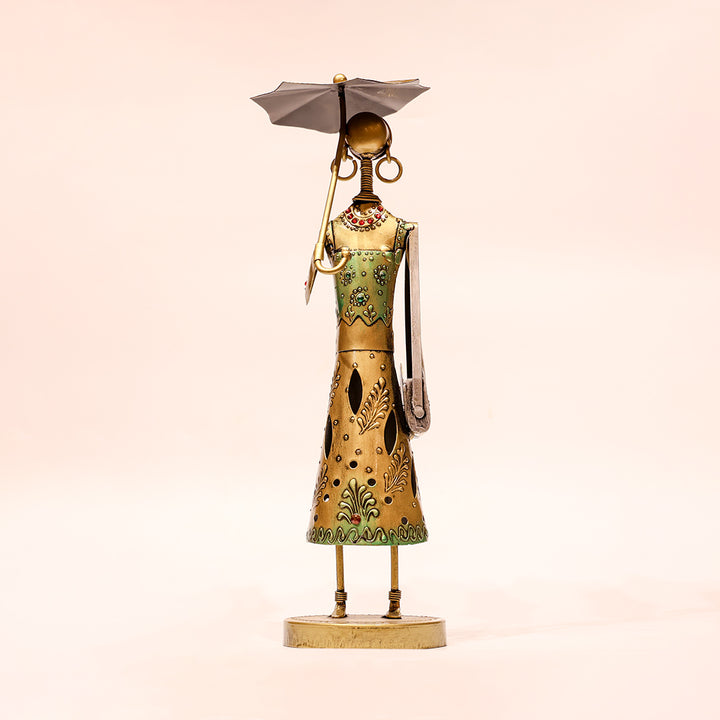 Metal Painted Umbrella Lady Set – 2