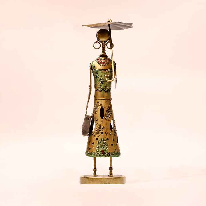 Metal Painted Umbrella Lady Set – 2