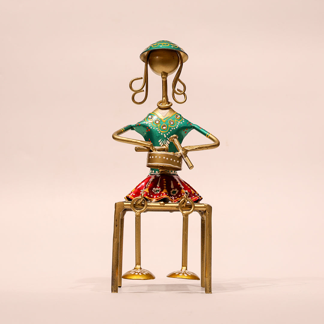 Tribal Sitting Musician Doll | Showcase & Balcony Decorative Item