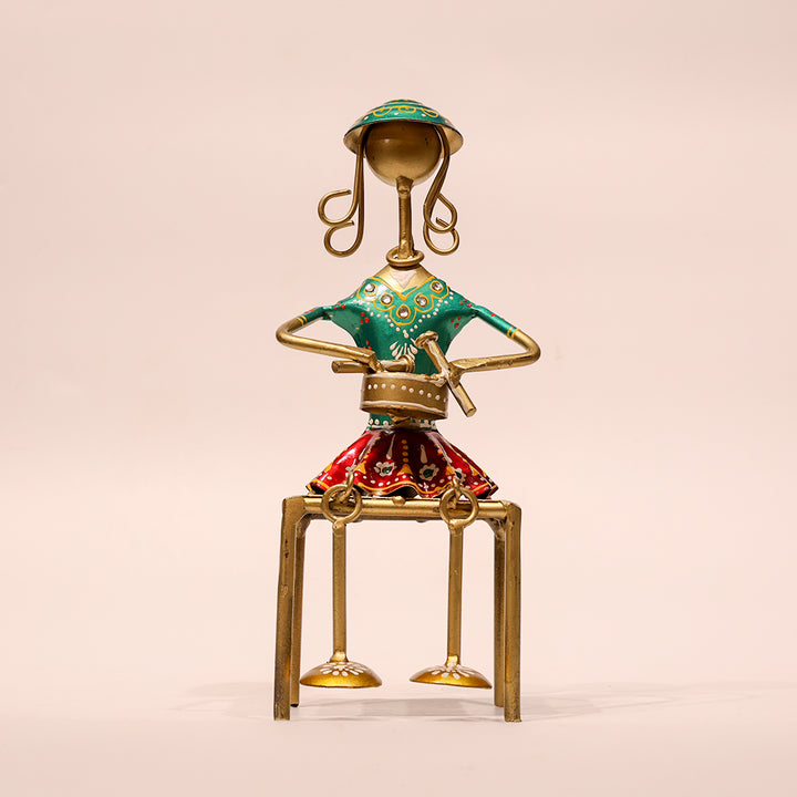 Tribal Sitting Musician Doll | Showcase & Balcony Decorative Item