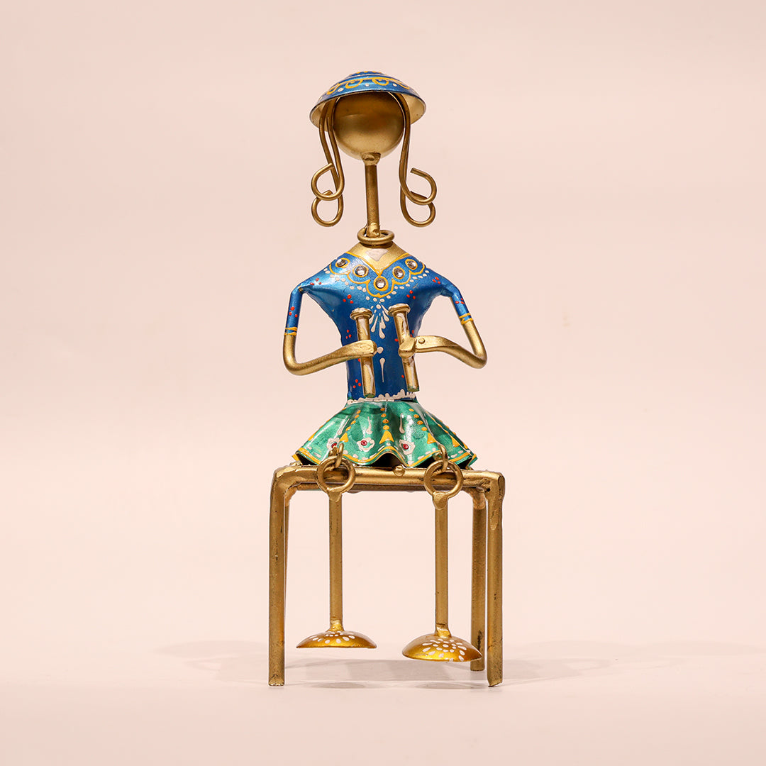 Tribal Sitting Musician Doll | Showcase & Balcony Decorative Item