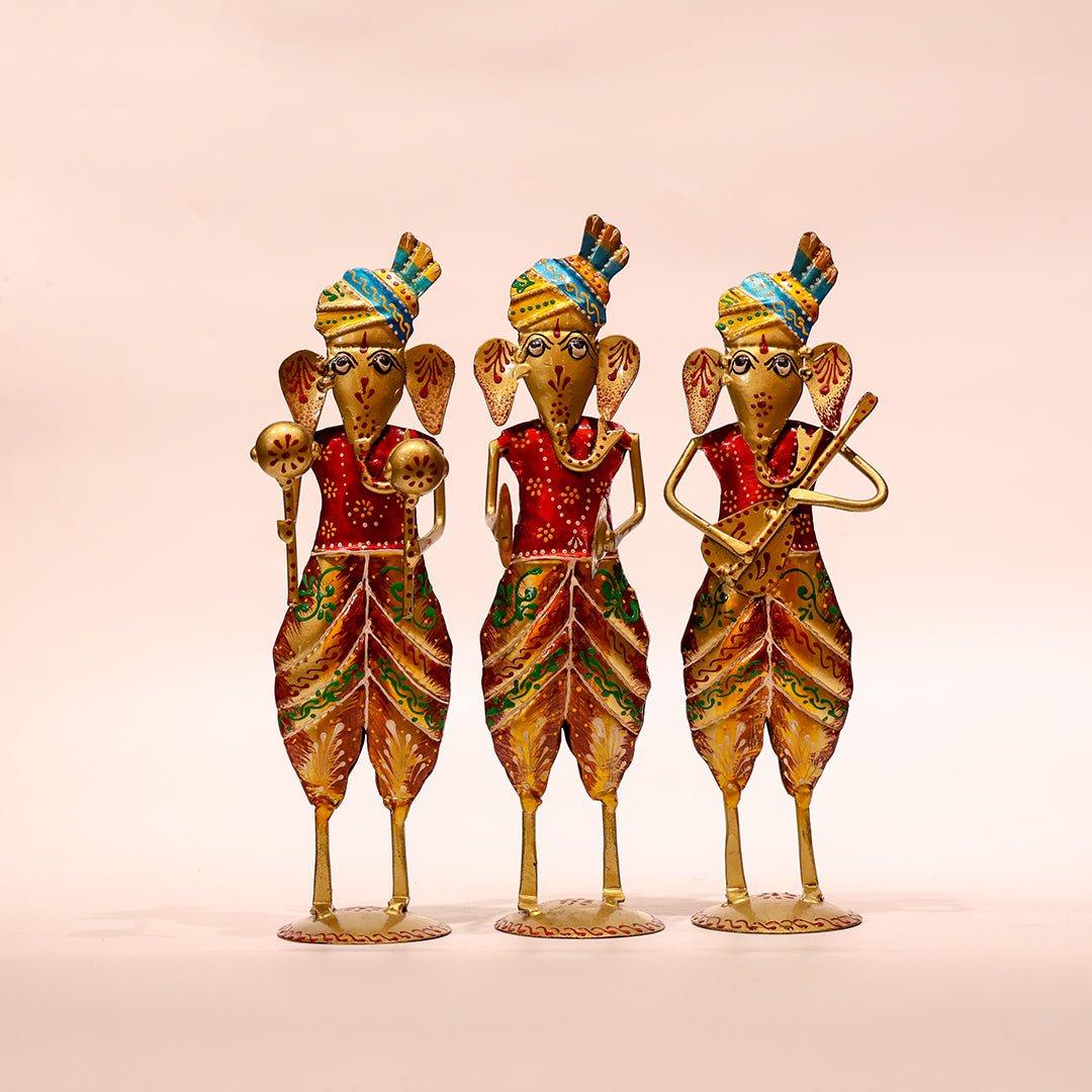 Ganesha Musical Showpiece Set – 3 Pieces