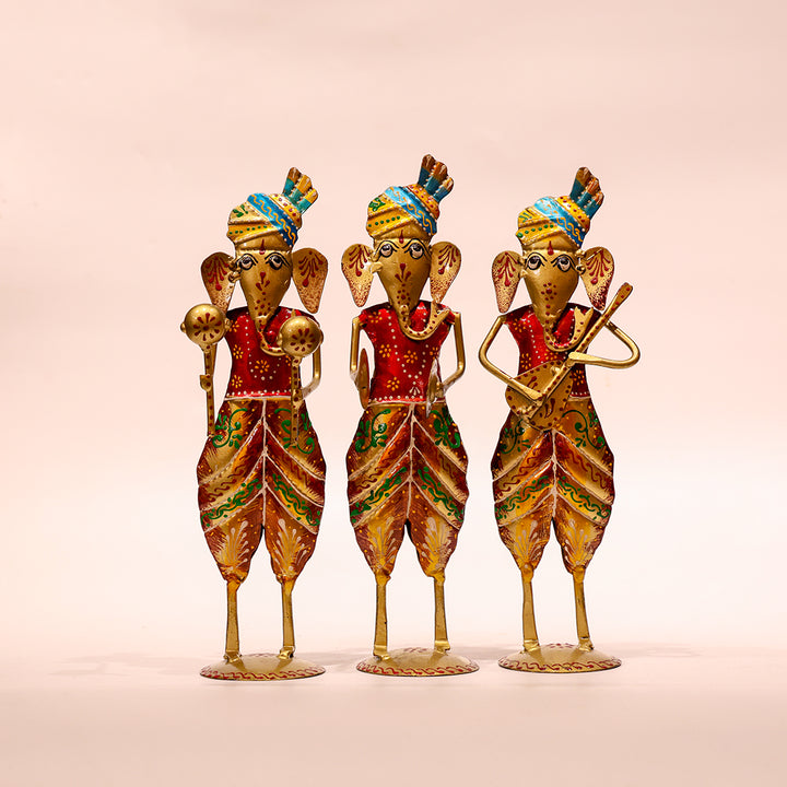 Ganesha Musical Showpiece Set – 3 Pieces