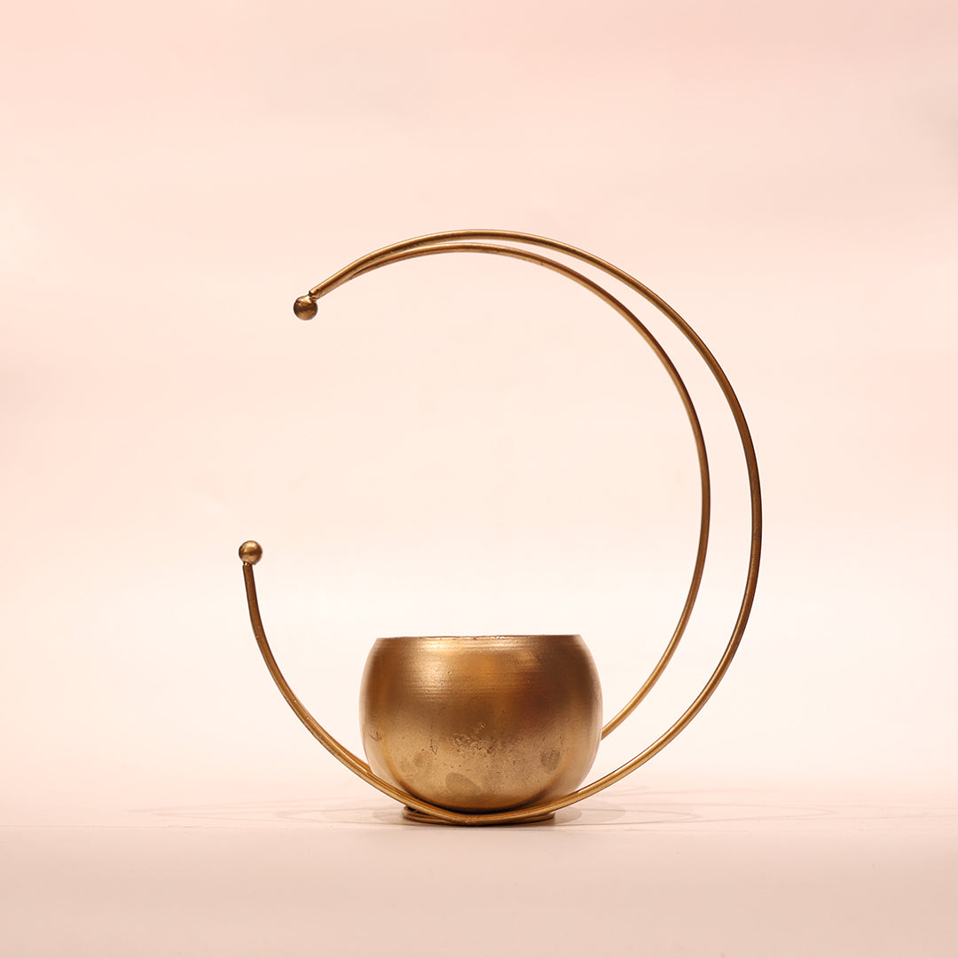 Metal Half Moon Vase – 9 Inch