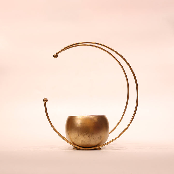 Metal Half Moon Vase – 9 Inch