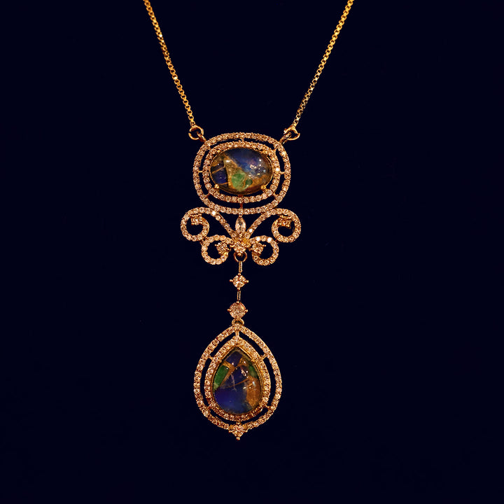 Elegant Pendant Necklace with Matching Earrings