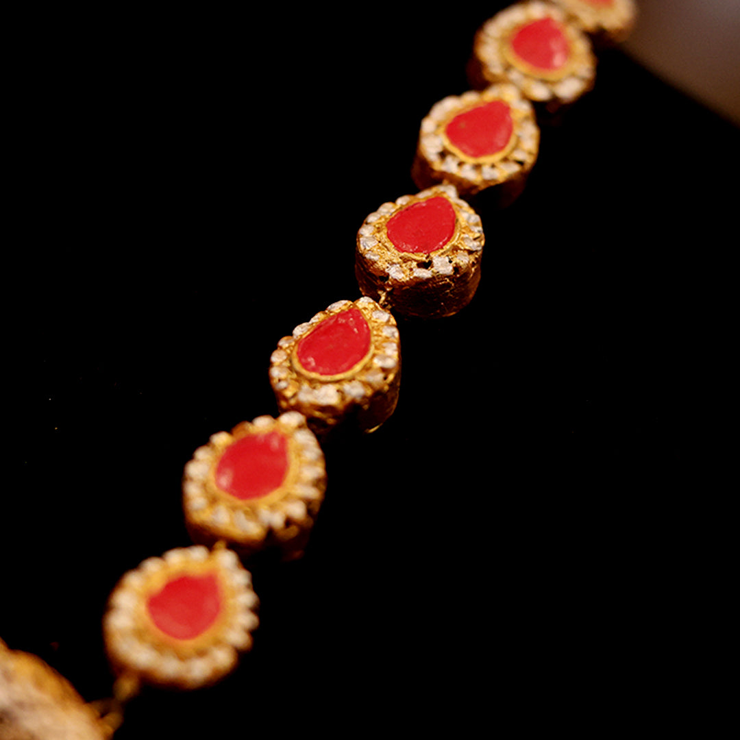 Traditional Kundan Necklace with Matching Jhumka Earrings