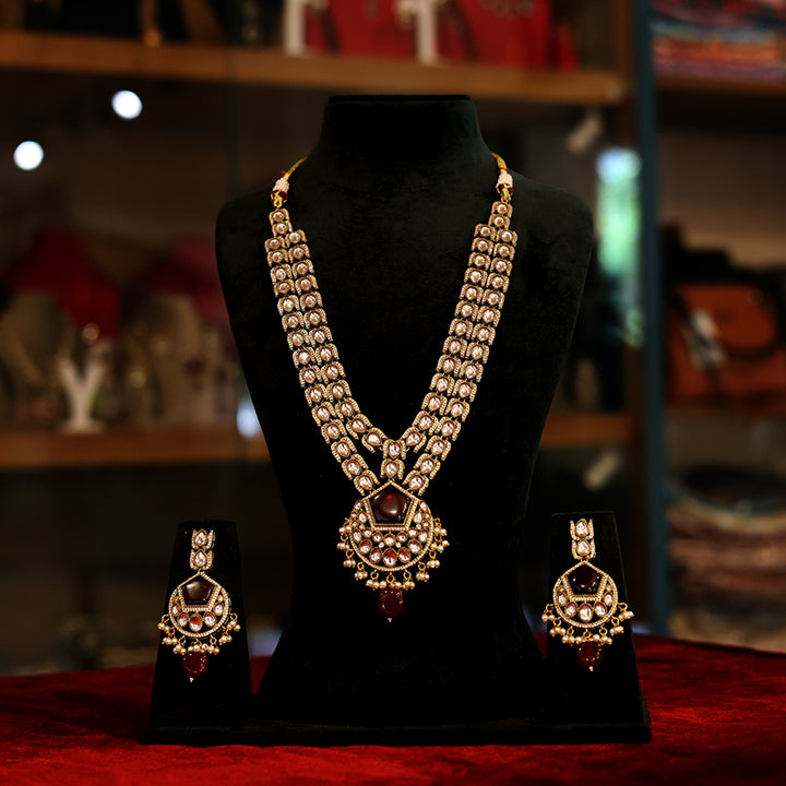 Royal Kundan Bridal Necklace Set with Earrings