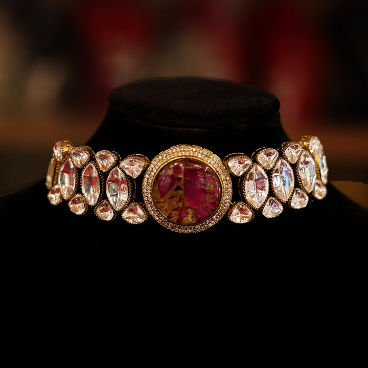 Royal Kundan Choker Necklace with Earrings