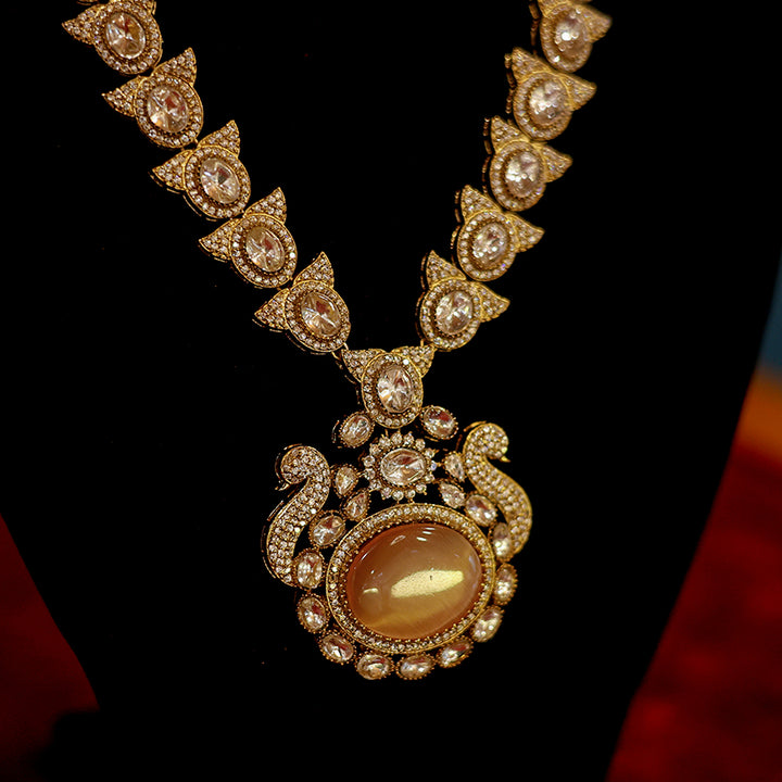 Grand Antique Kundan Necklace with Earrings