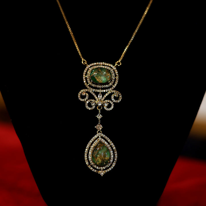 Elegant Designer Pendant Necklace Set with Matching Earrings