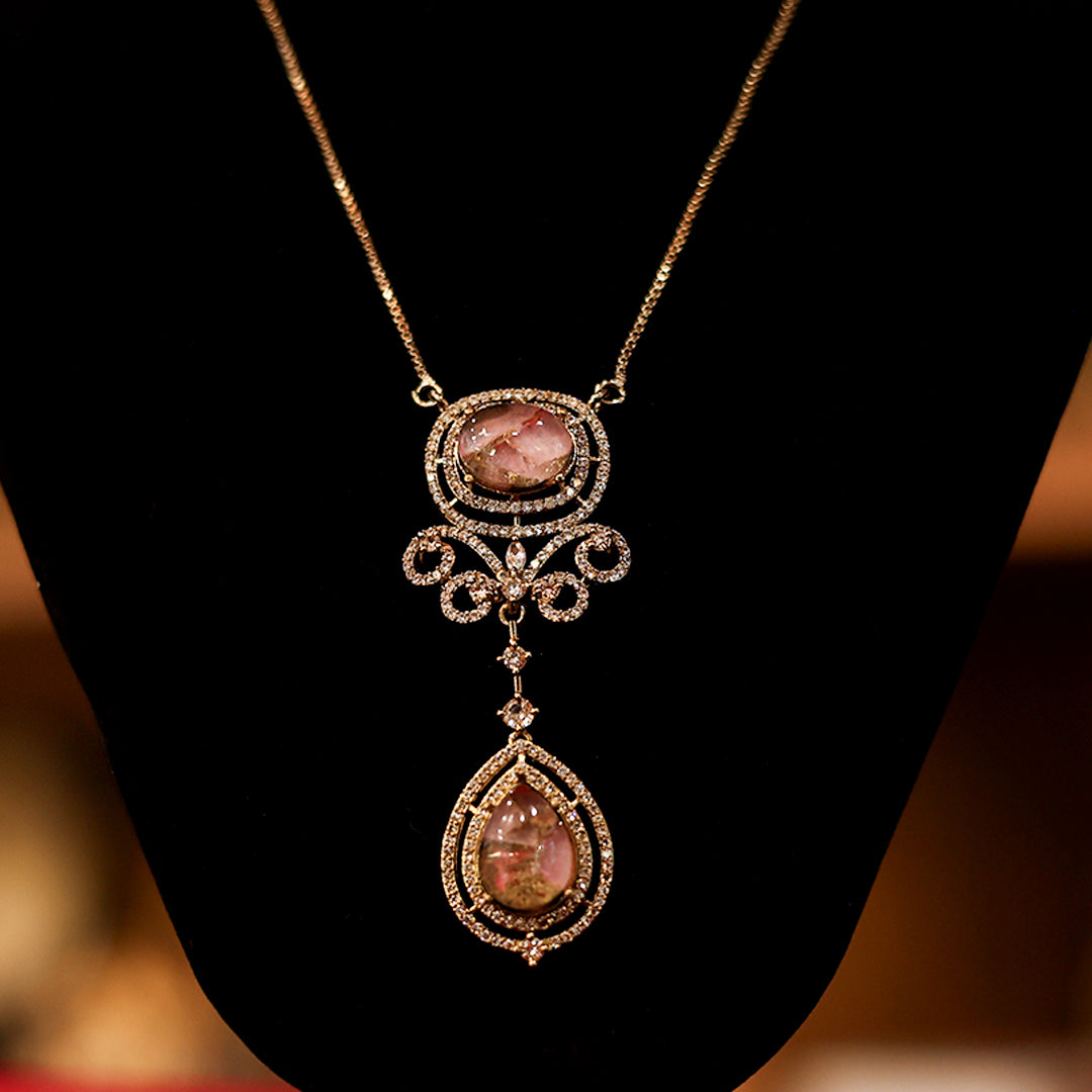 Elegant Designer Pendant Necklace Set with Matching Earrings