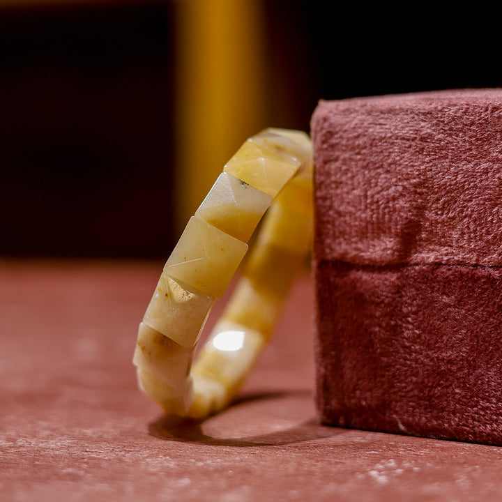 Yellow Jade Agate Bracelet | Positivity & Harmony