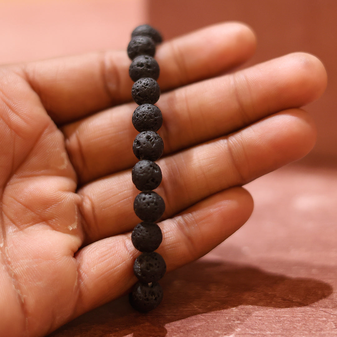 Lava Stone Crystal Bracelet | Grounding & Strength