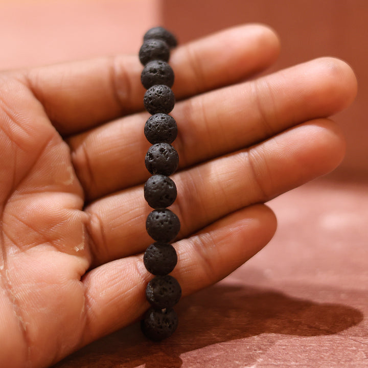 Lava Stone Crystal Bracelet | Grounding & Strength
