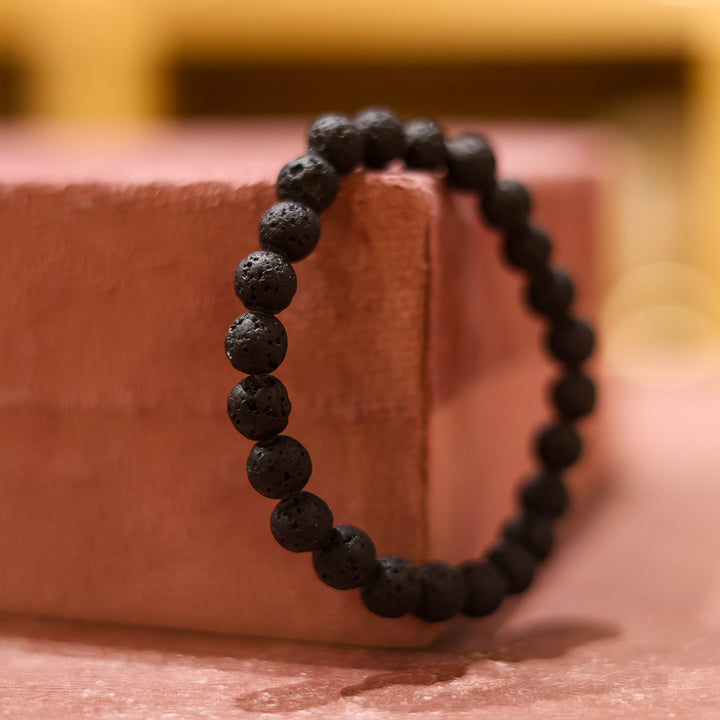 Lava Stone Crystal Bracelet | Grounding & Strength