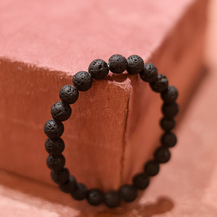 Lava Stone Crystal Bracelet | Grounding & Strength