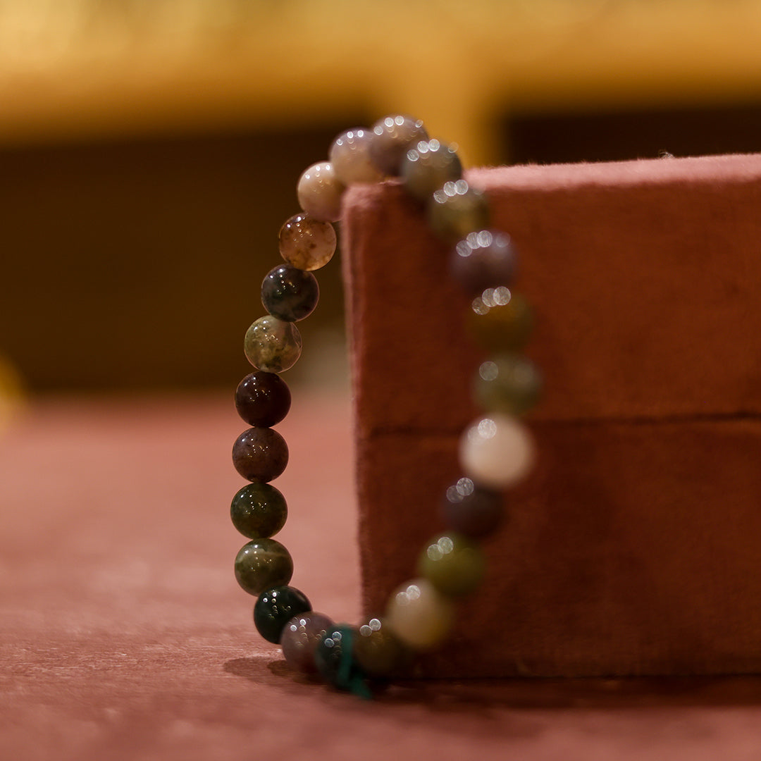 Green Brown Agate Bracelet | Harmony & Stability