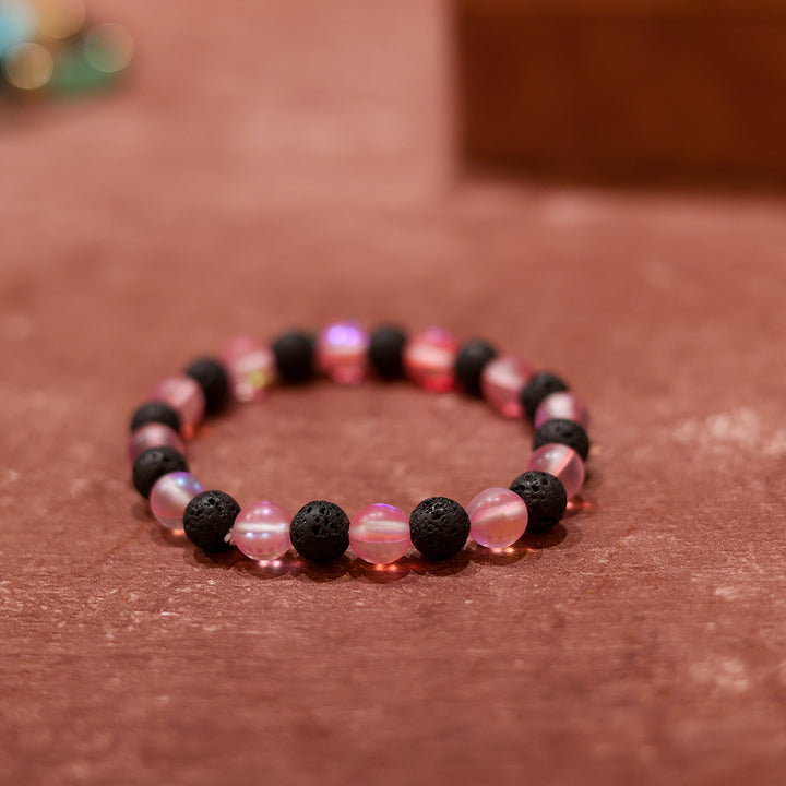 Lava Stone & Quartz Bracelet