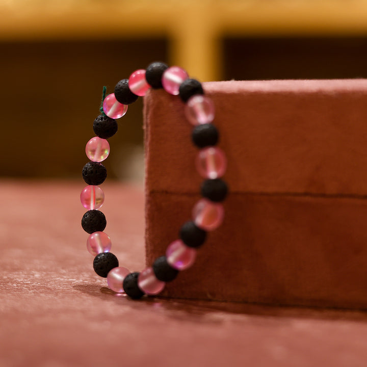 Lava Stone & Quartz Bracelet