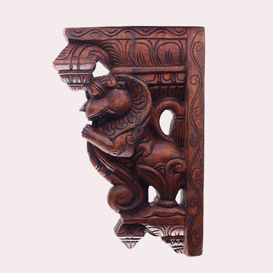 Wooden Lion Yali Wall Bracket