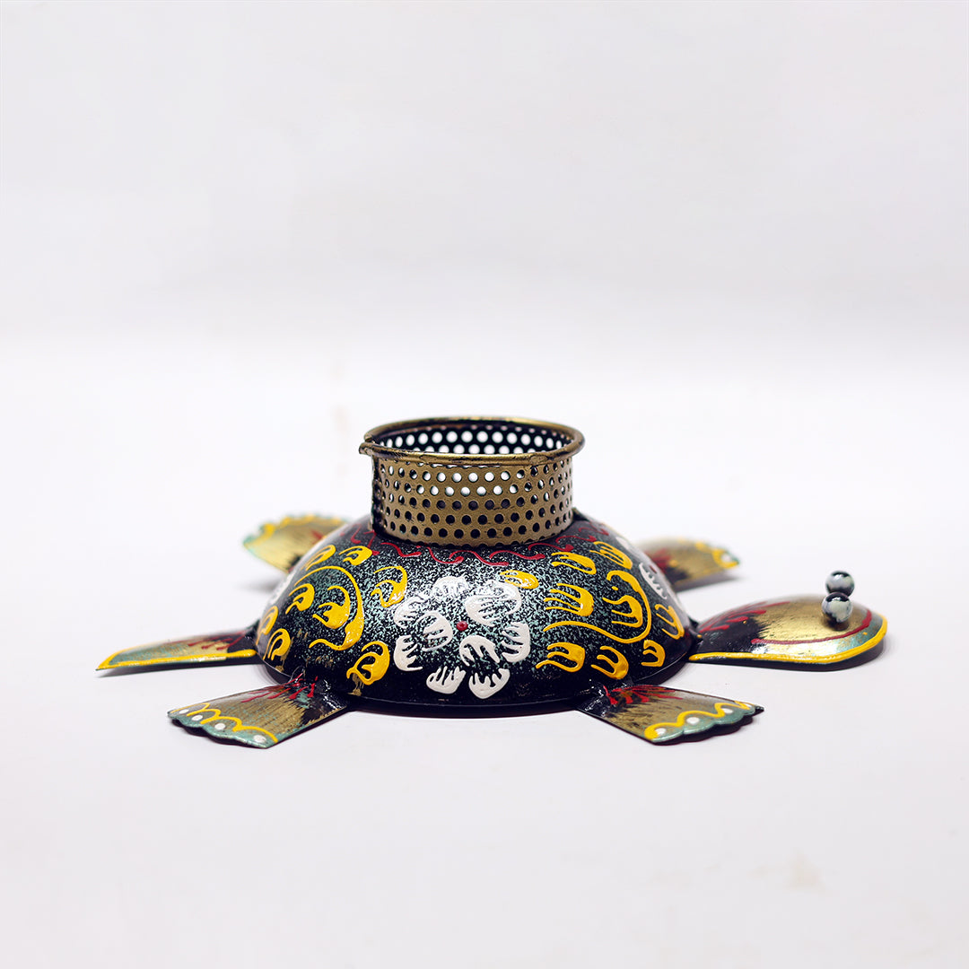 Hand-Painted Metal Tortoise Holder
