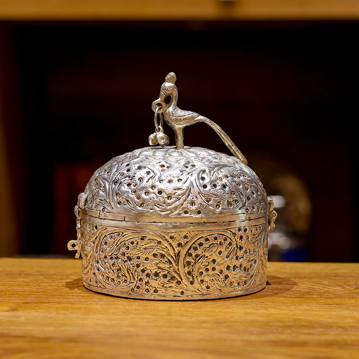 German Silver Floral Carved Box