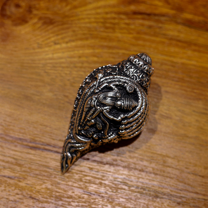 German Silver Shankh with Nataraja Carving