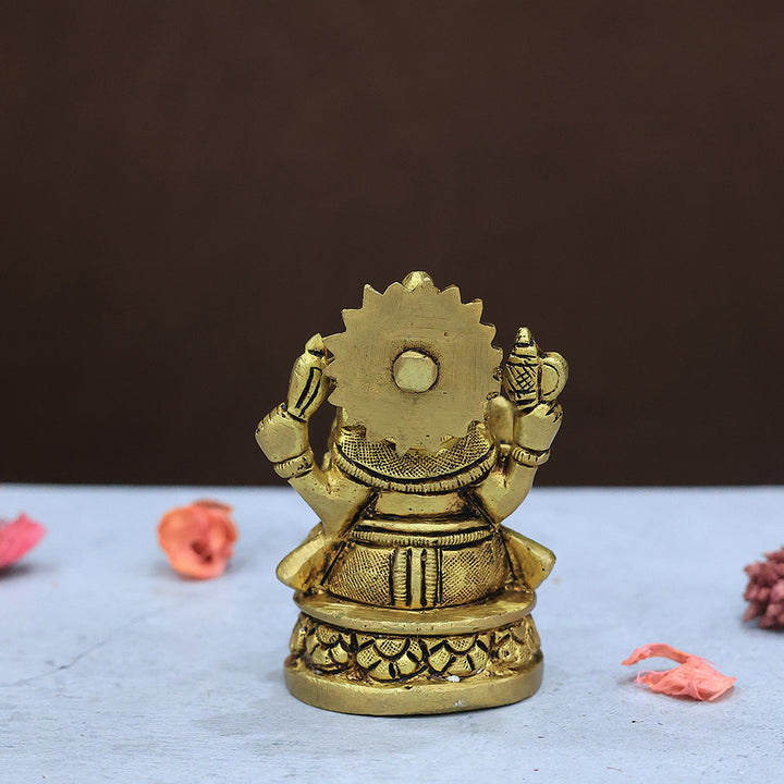3" Brass Ganesha with Round Base
