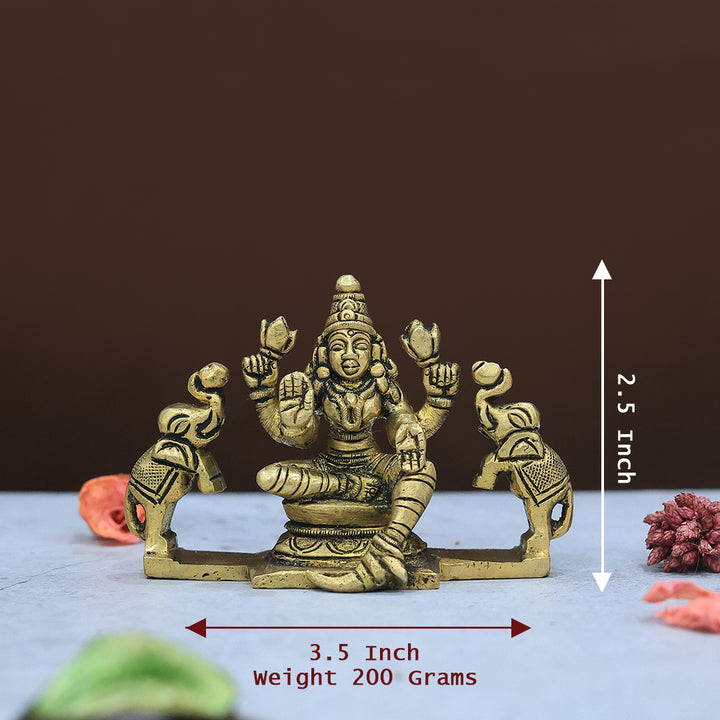 2.5" Brass Gajalakshmi Antique Finish