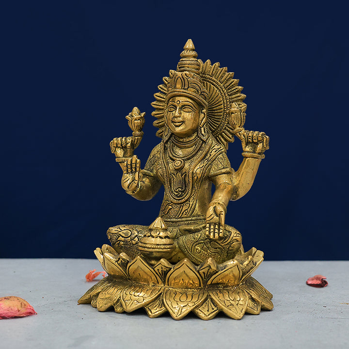 7.5" Brass Padma Lakshmi with  Lotus Base