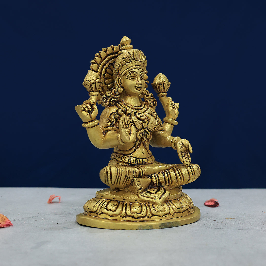 7.5" Brass Lakshmi with Special Finish