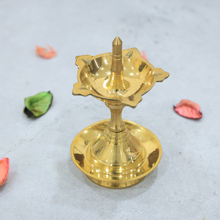 4.5" Brass Standing Lamp -  Udupi Deepa