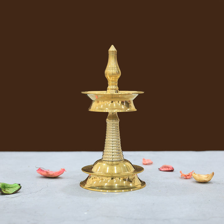7" Brass Standing Lamp -  Kerela Deepa