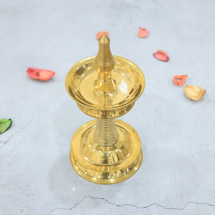 7" Brass Standing Lamp -  Kerela Deepa