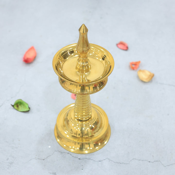 8" Brass Standing Lamp -  Kerela Deepa