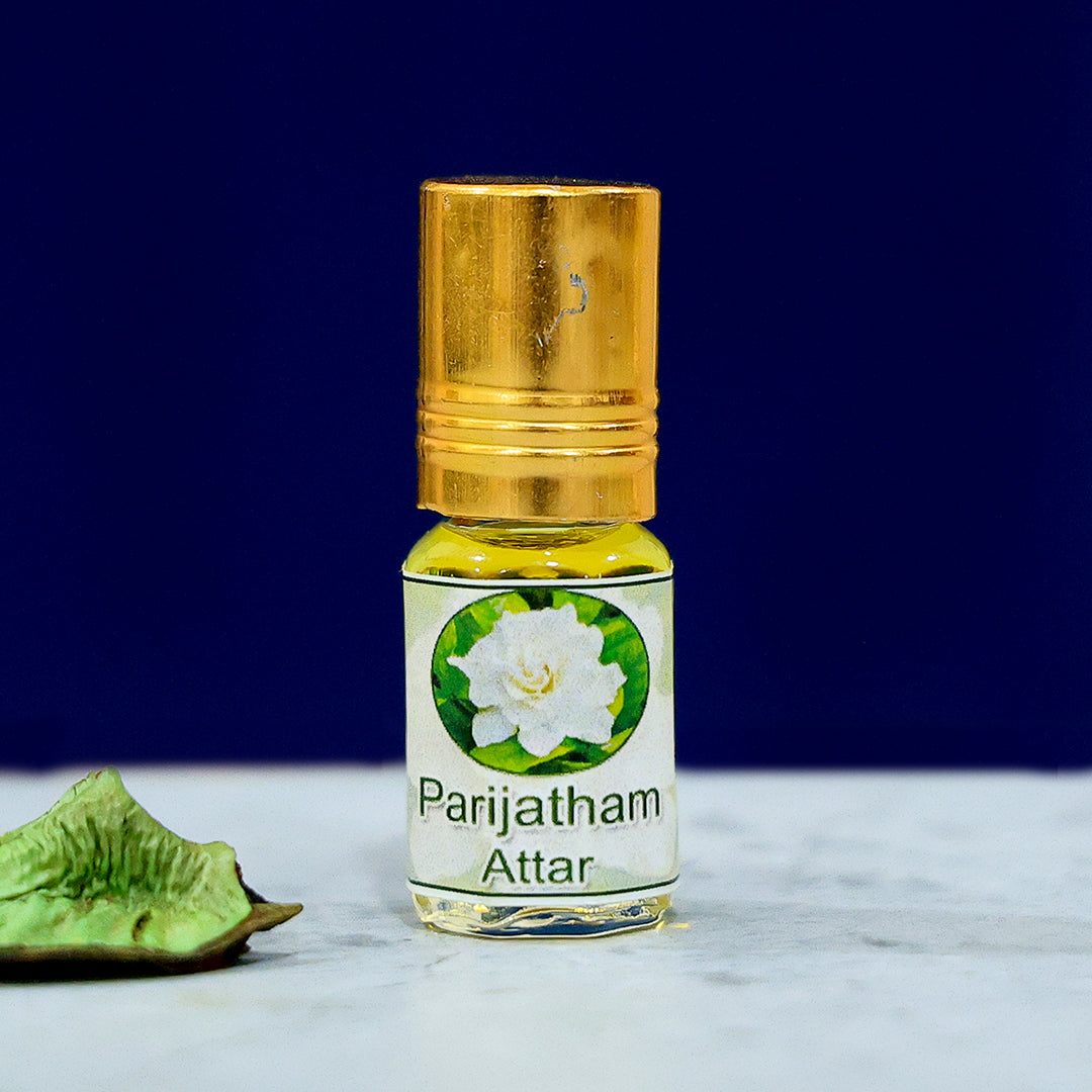 Sacred Trio: Thazhampoo, Parijatham, and Sandalwood Attar Pack (2ml each)