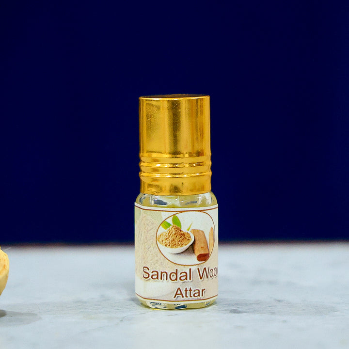 Sacred Trio: Thazhampoo, Parijatham, and Sandalwood Attar Pack (2ml each)